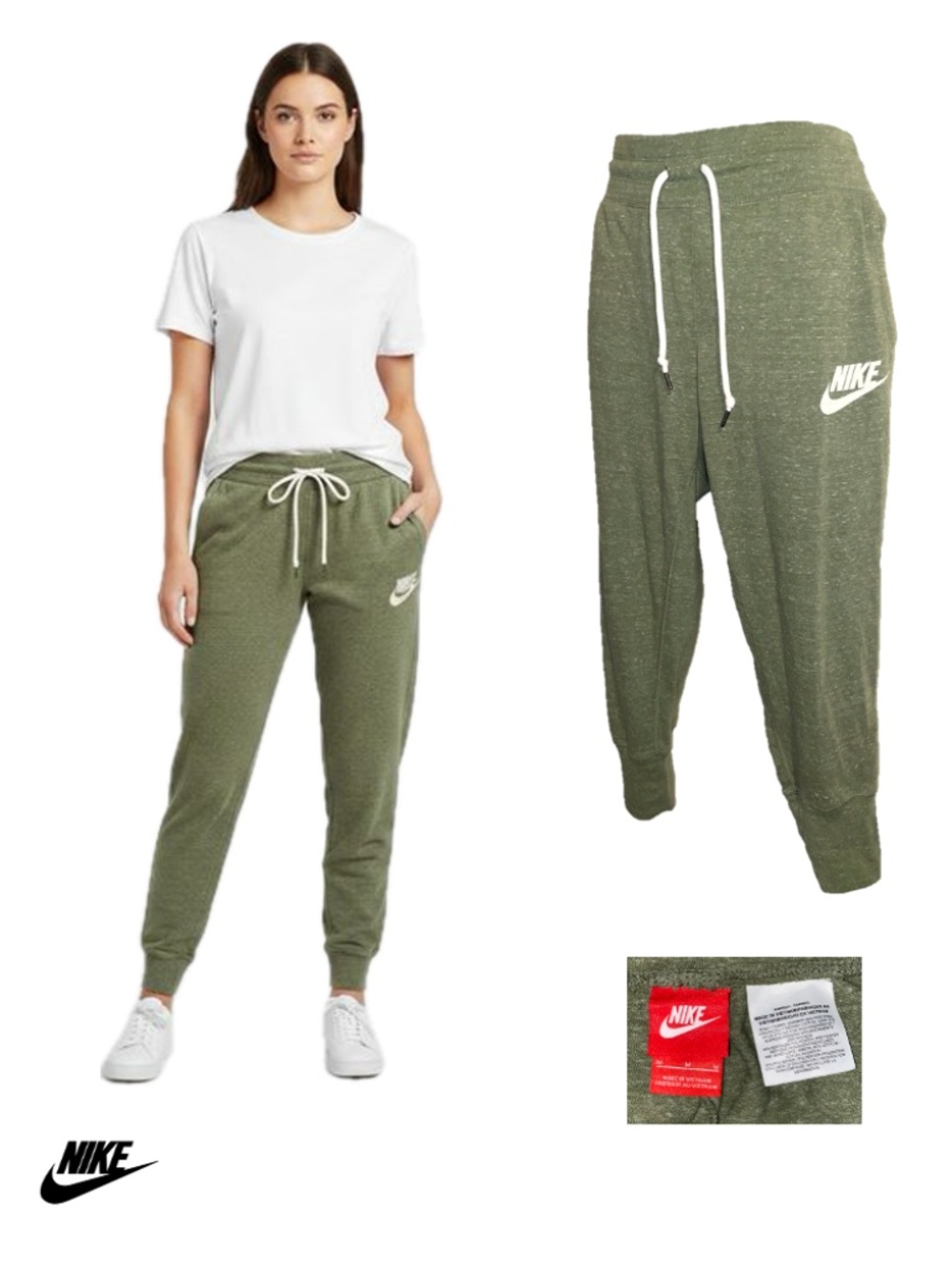 Olive Green Nike fleece jogger sweatpants size medium